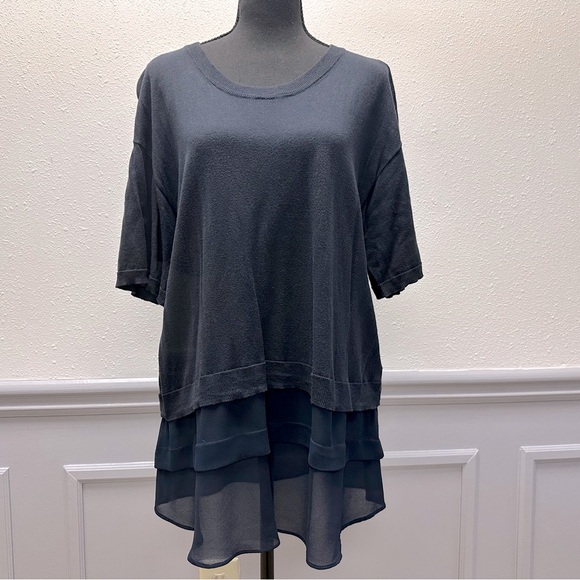 Women's Michael Kors Layered Short Sleeve Top Size XL - Picture 1 of 9